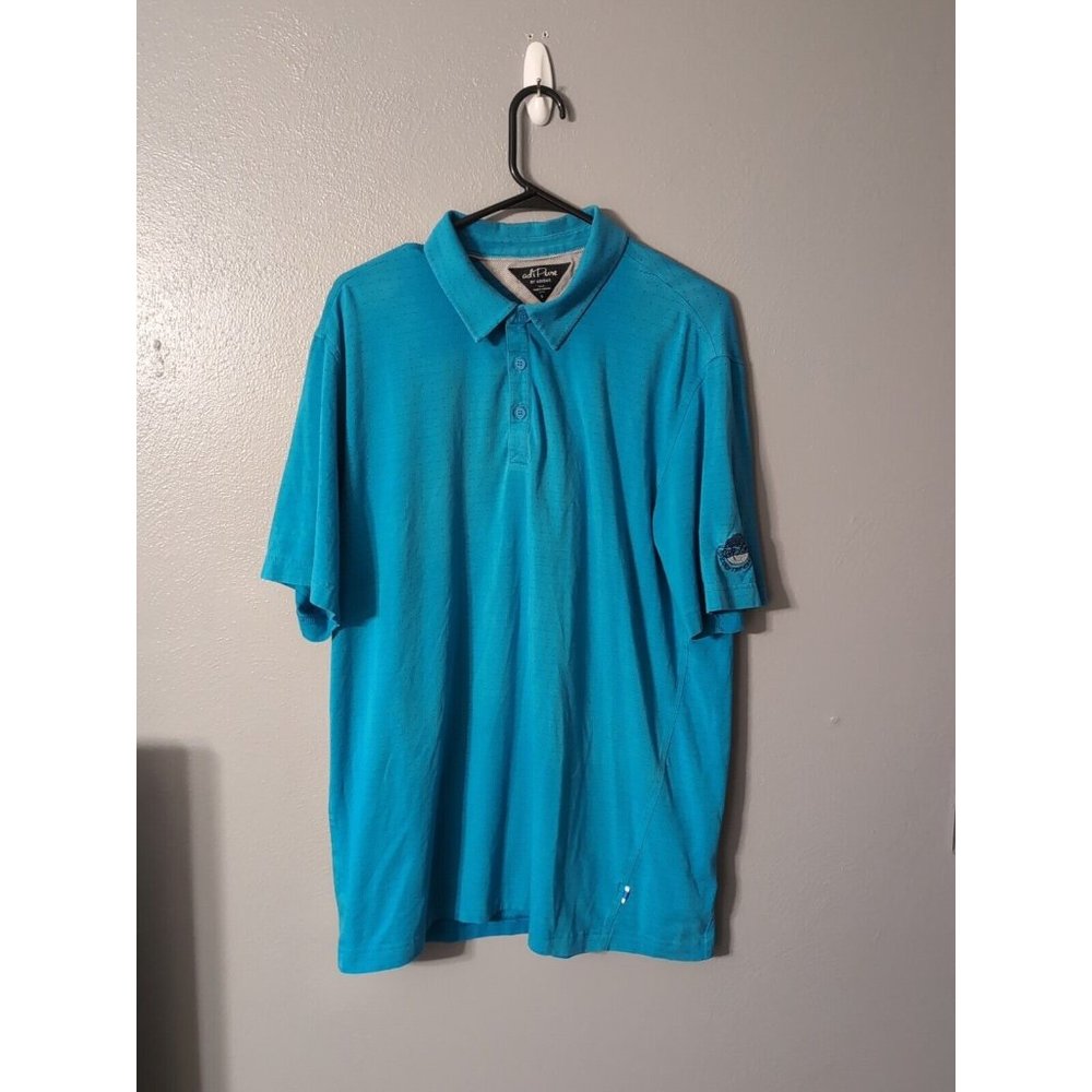 Adipure By Adidas Blue Green Men's Golf Polo Size L Lake Forest MO Country Club